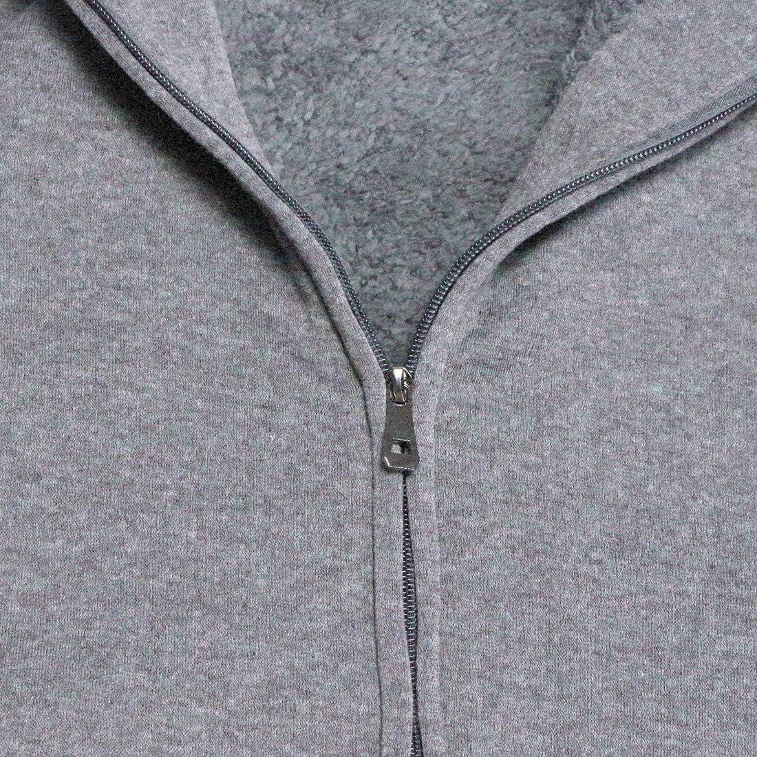 Heavyweight Sherpa Hoodies for Men, Thick Fleece Lined Full Zip up Winter Warm Sweatshirts Work Jackets