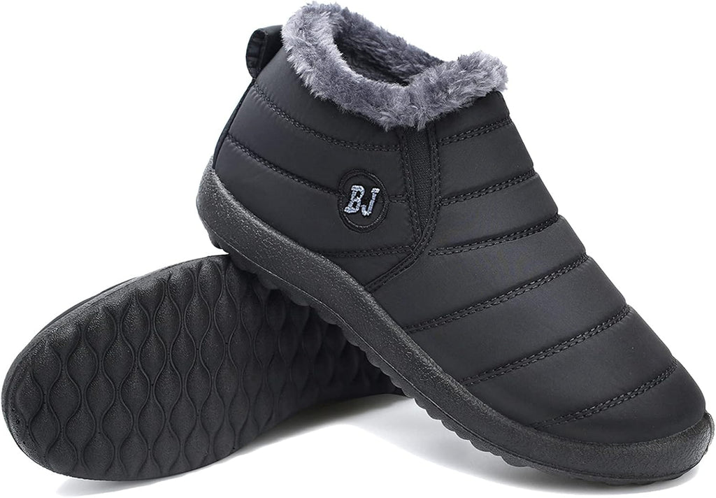 Womens Winter Snow Boots Fur Lined Warm Ankle Boots Slip on Men'S Snow Ankle Boots Lightweight Outdoor Footwear