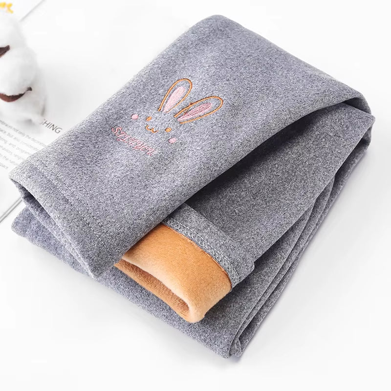 Girls Leggings Autumn Winter Thick Warm plus Cute Fond Rabbit Children Kids Baby Bottom Part Pants