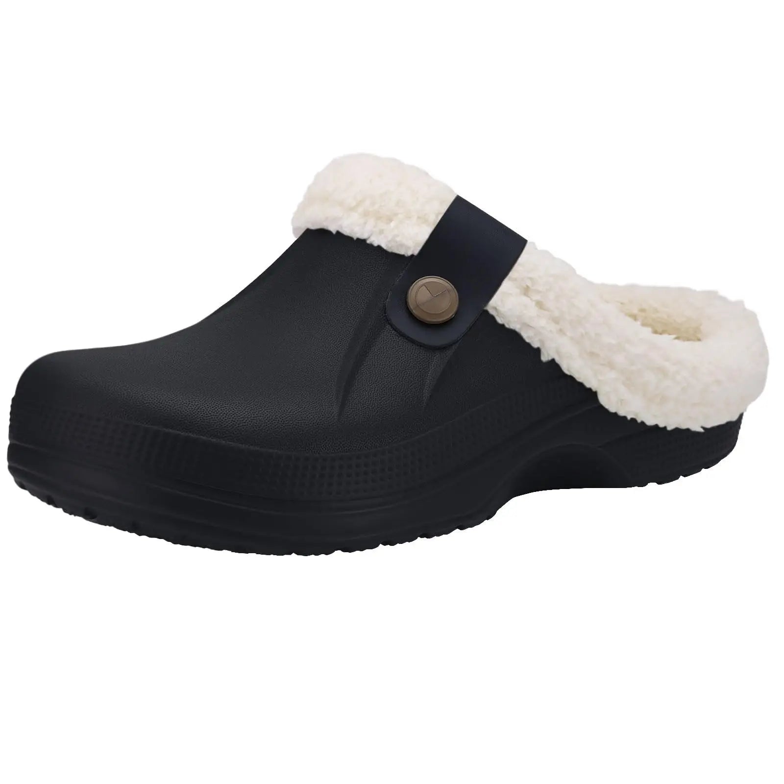 Men's Winter Slippers - Waterproof Furry Plush Indoor Outdoor Shoes