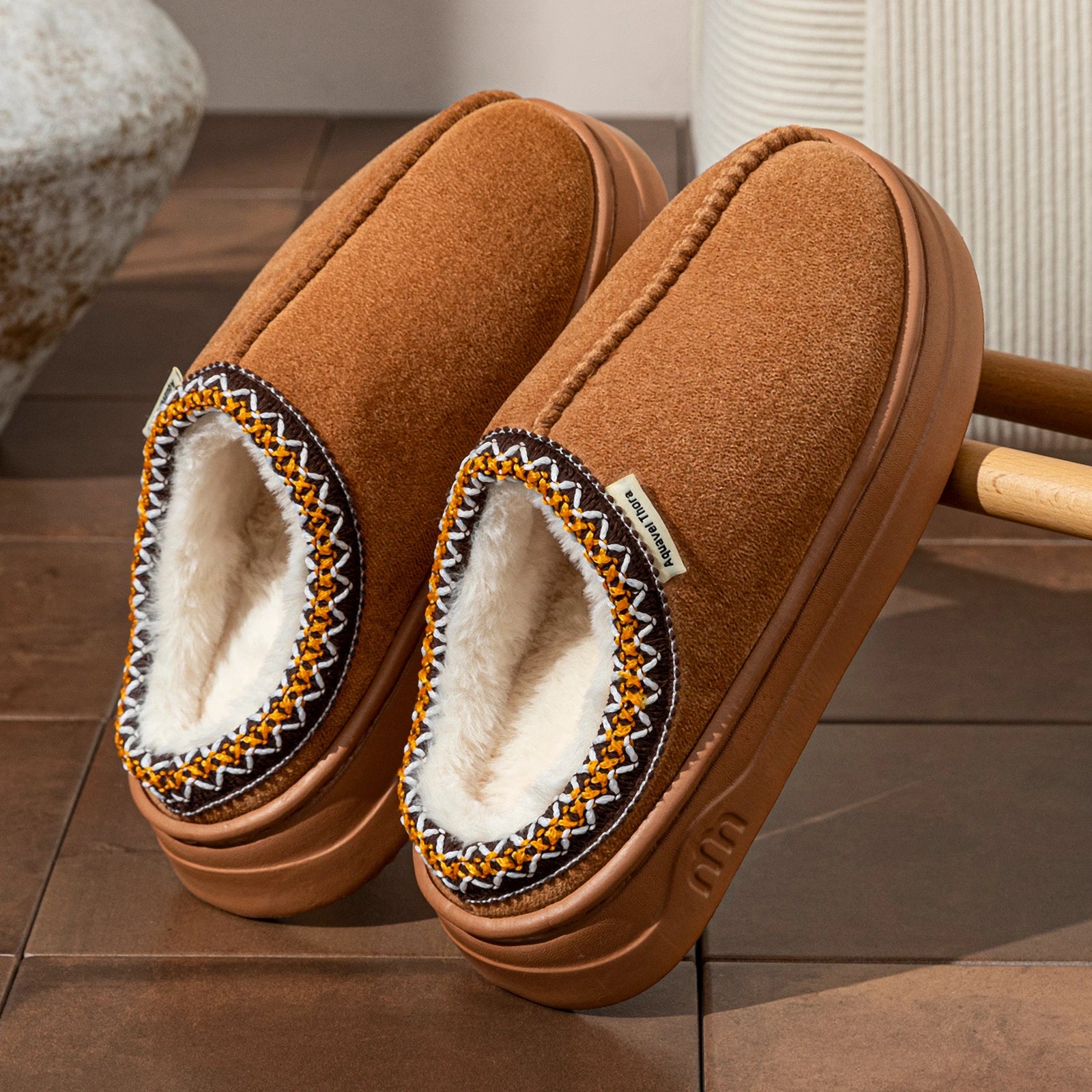 Winter Slipper Boots - Fuzzy Fur Indoor Outdoor Slippers for Women & Men