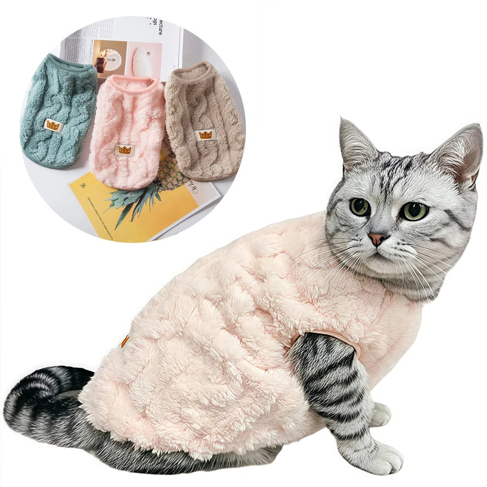 Pet Winter Clothes - Warm Fleece Sweater for Cats & Small Dogs