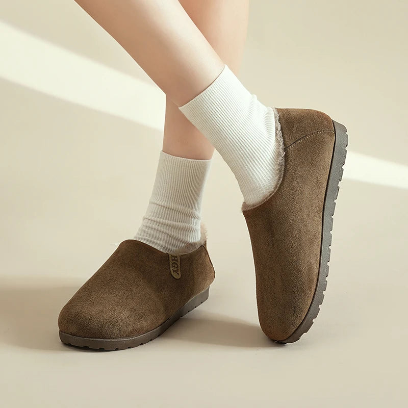 Winter Fleece Slippers - Warm Anti-Slip Indoor Outdoor Slippers