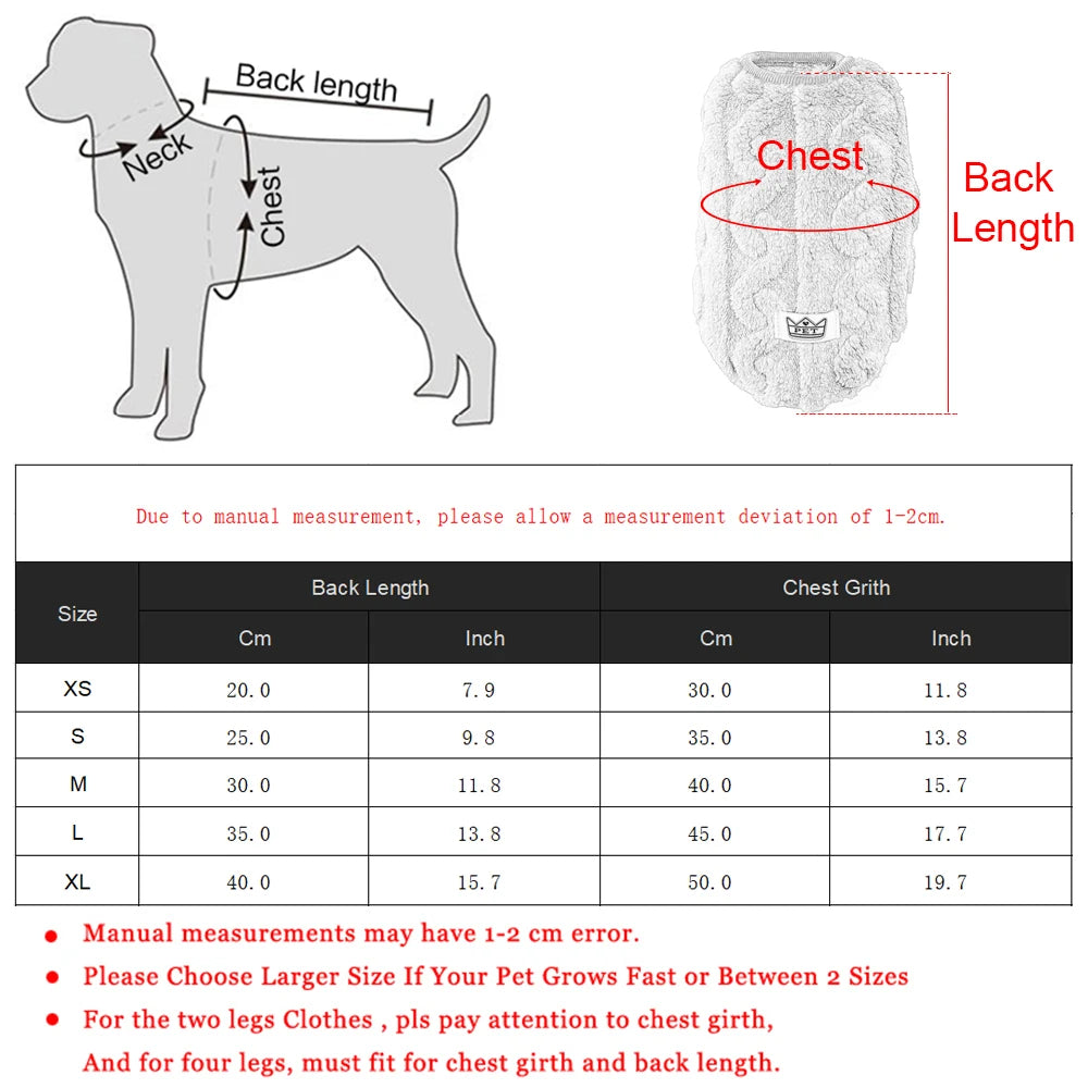 Pet Winter Clothes - Warm Fleece Sweater for Cats & Small Dogs