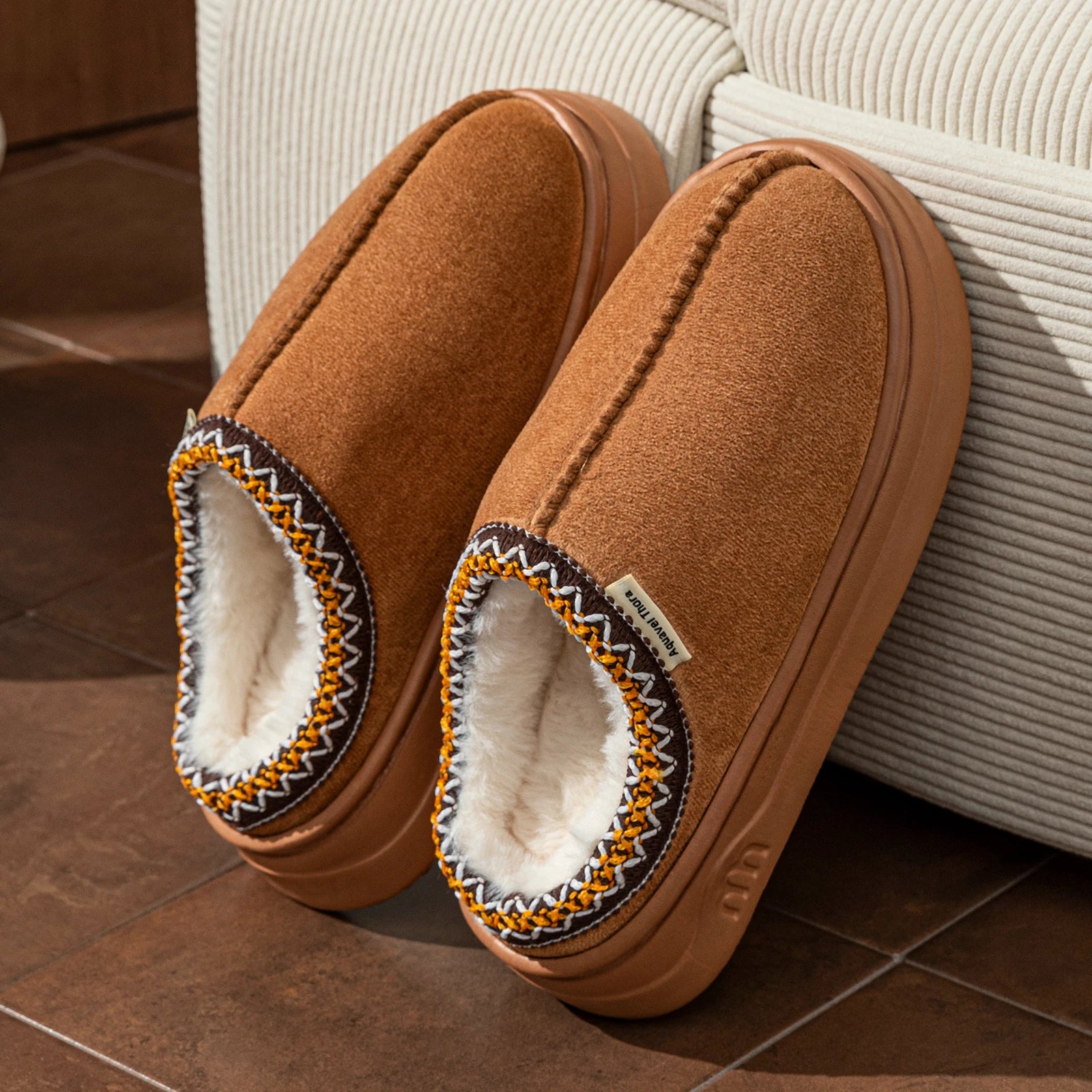 Winter Slipper Boots - Fuzzy Fur Indoor Outdoor Slippers for Women & Men