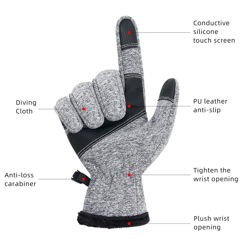 Winter Sports Gloves Warm for Men Women Non-Slip Windproof Thermal Touch Screen Mittens, Christmas Day Gifts for Him
