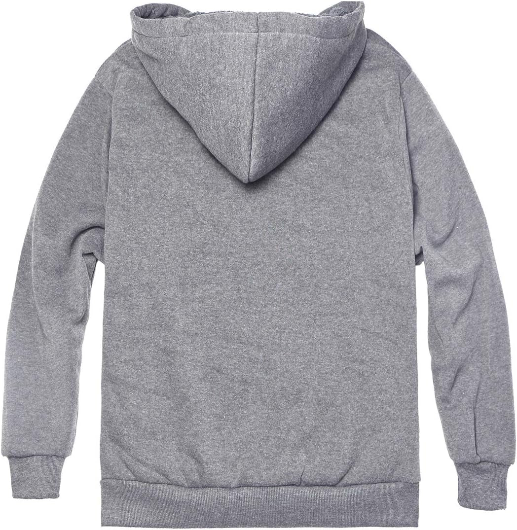 Heavyweight Sherpa Hoodies for Men, Thick Fleece Lined Full Zip up Winter Warm Sweatshirts Work Jackets